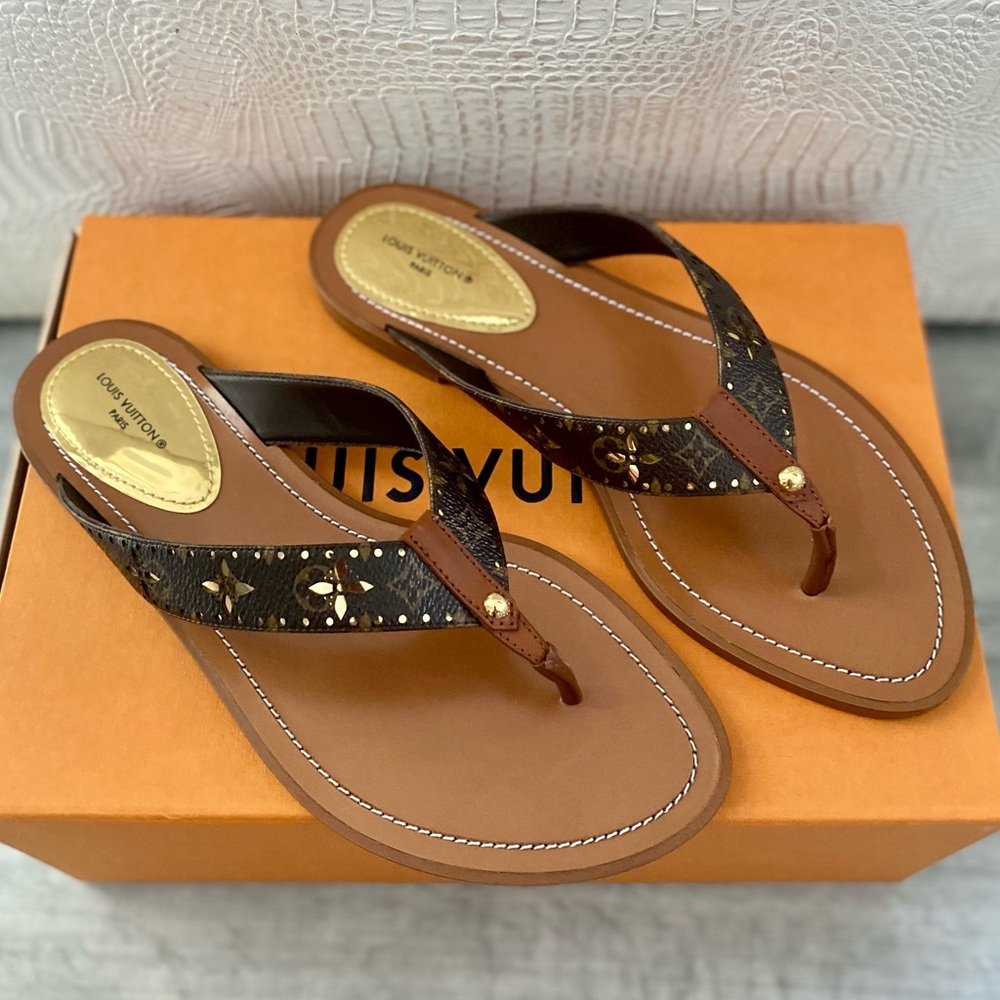 Louis Vuitton Sunny Flat Thong Sandals Size EU 39.5